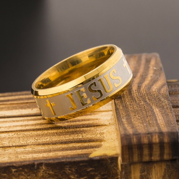 unbranded Jewelry - 8mm Jesus Cross Prayer Band Ring Stainless steel